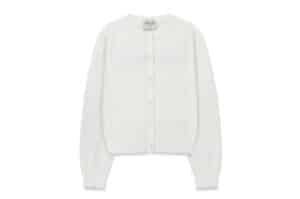 Matin Kim Back Logo Sheer Cardigan for Women White CD006
