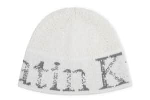 Matin Kim Cracked Logo Light Bucket Beanie Ivory BN008