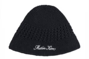 Matin Kim Crochet Cotton Bucket Hat Black HT007