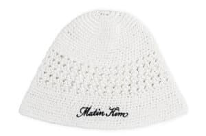 Matin Kim Crochet Cotton Bucket Hat White HT007