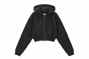Matin Kim Cut Out Detail Crop Hoody Zip Up Charcoal JP060 front