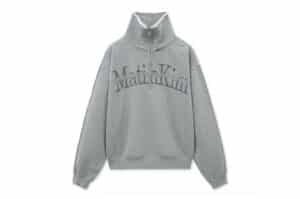 Matin Kim Cut Out Half Zip Sweatshirt for Women Grey MT004