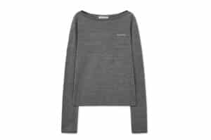 Matin Kim Essential Boat Neck Knit Top Grey PO037