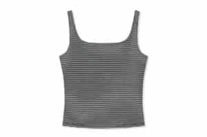 Matin Kim Square Neck Cropped Tank Top Black TS018
