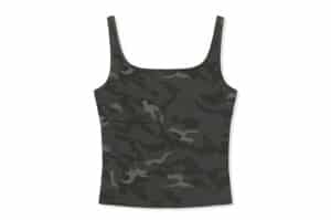 Matin Kim Square Neck Cropped Tank Top Charcoal TS018