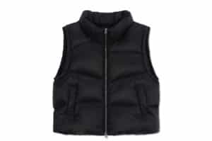 Matin Kim Unbalance Quilted Down Vest for Women Black DW008