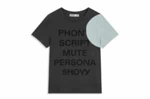 Open YY Dot Typo Tee Charcoal front