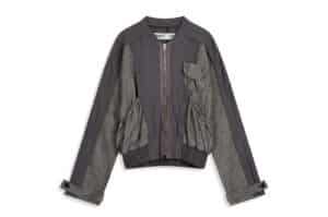 Open YY Linen Paneled Bomber Grey front