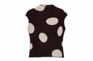 Open YY Ribbed Dot Top Brown