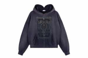 Tiesake Missing in Action Zip Up Hoodie Purple front