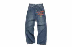 Tiesake Rest in Pieces Bootleg Flag Jeans Blue front