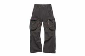 Tiesake Rest in Pieces Tank Spike Cargo Pants Black front