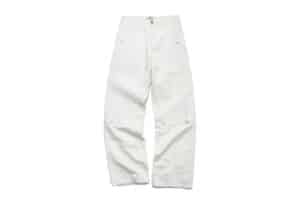 Tiesake Rest in Pieces White Waxed Jeans White front
