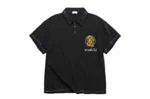 Tiesake Thai Budda Patchworks Polo Tee Black front