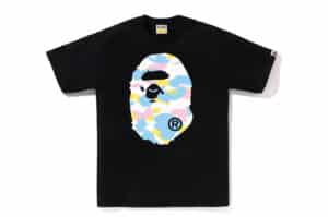 BAPE New Multi Camo Big Ape Head Tee Black
