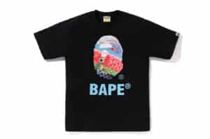Bape Carp Streamer Photo Ape Head Tee Black