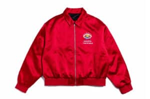 EPOCHBRAND Crying Eyes Graphic Rhinestone Acetate Jacket Red front