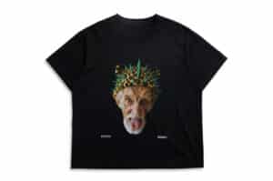 EPOCHBRAND Old Man Graphic Rhinestone Tee Black