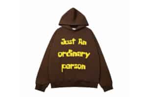 EPOCHBRAND Slogan Puff Print Hoodie Brown