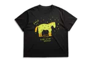 EPOCHBRAND Star Pony Graphic Rhinestone Tee Charcoal
