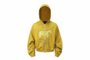EPOCHBRAND Star Pony Graphic Rhinestone Zip Up Hoodie Yellow