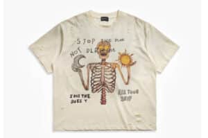 EPOCHBRAND Sun & Moon Skull Graphic Vintage Wash Tee Off White