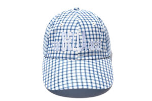 ISAiDNO Bella Embroidered Plaid Baseball Cap Blue