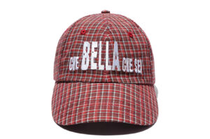 ISAiDNO Bella Embroidered Plaid Baseball Cap Red