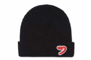 ISAiDNO Floral Badge Knit Beanie Black