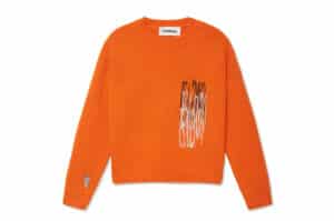 ISAiDNO Overlapped Logo Knit Sweater Orange