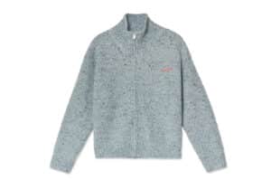 ISAiDNO Wool Zip Up Cardigan Blue