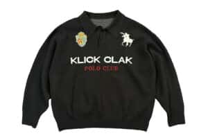 KLICK CLAK 25AW Polo Club Vintage Rugby Polo Knit Black