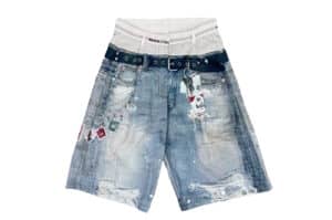KLICK CLAK 25SS 3D Digital Printed Cropped Pants Blue