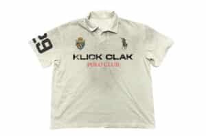 KLICK CLAK 25SS Polo Club Distressed Print Vintage Wash Polo White