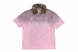 KLICK CLAK 26SS Gothic Leopard Studded Detachable Vintage Wash Polo Pink