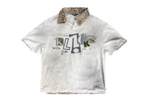 KLICK CLAK 26SS Leopard Patchwork Vintage Wash Polo White