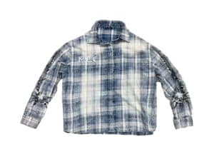 KLICK CLAK 26SS Plaid Print Vintage Wash Shirt Blue