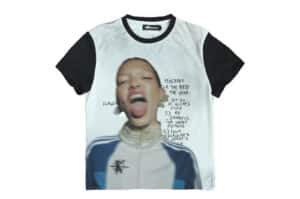 KLICK CLAK 26SS Rap Portrait Print Vintage Wash Tee Mint Green
