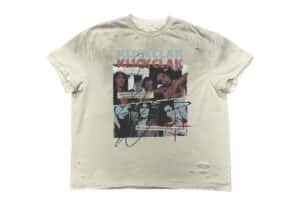 KLICK CLAK Washed Distressed Punk Couple Tee White