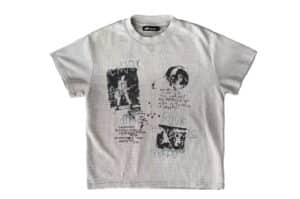 KLICK CLAK Washed Distressed Spray Painted Waffle Tee White