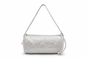 Matin Kim Applique Logo Jersey Duffle Bag Light Beige BG023