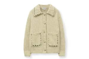 Matin Kim Handmade Collar Knit Cardigan for Women Butter CD020