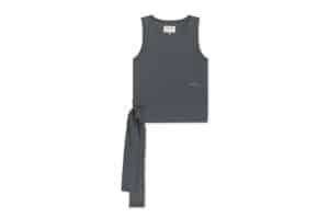 Matin Kim Hem Tie Detail Sleeveless Top Charcoal TS036