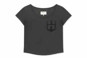 Matin Kim Pocket Point Slim Fit Top Charcoal TS007