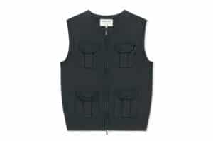 Matin Kim Pocket Washed Knit Vest Charcoal KV001
