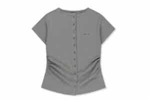 Matin Kim Side Shirring Button Top Grey TS012