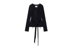 Matin Kim Tied Drapery Top Black TS002