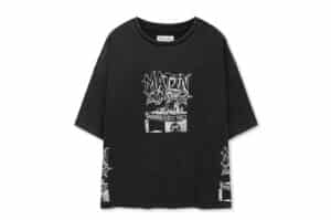 Matin Kim Vintage Graffiti Artwork Top Black TS303