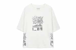 Matin Kim Vintage Graffiti Artwork Top White TS303