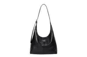 Mucent Crescent Leather Shoulder Bag Black